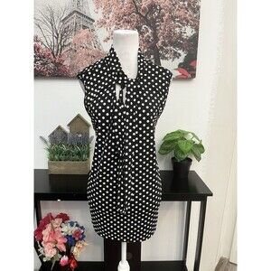 Bydesign Women’s Top Plus Size 3XL Polka Dot V Neck With Tie Sleeveless Pullover
